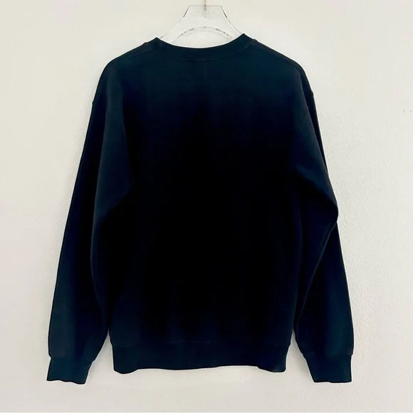 FLEO Leopard Logo Sweatshirt Top Black Cotton Fitness Activewear Size Small - Picture 7 of 9